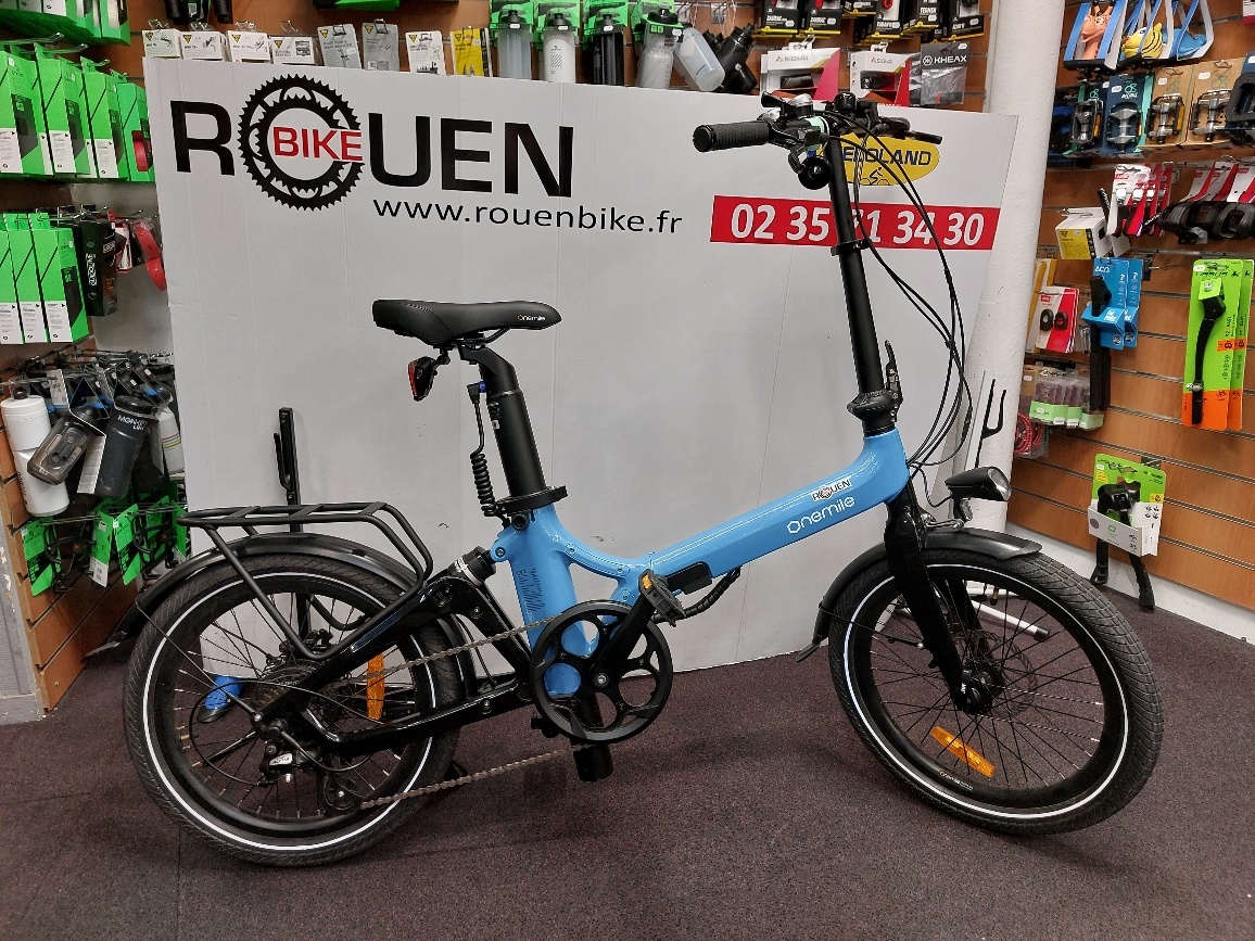 Vélo pliant électrique Onemile Nomad bleu